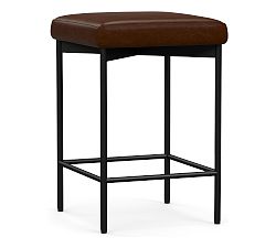 Open Box: Maison Leather Backless Counter Stool - Legacy Chocolate, Antique Bronze Leg