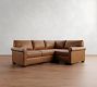 York Roll Arm Leather 3-Piece Sectional (96&quot;)