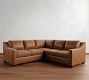 York Slope Arm Leather 3-Piece L-Shaped Sectional (94&quot;)