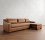 York Slope Arm Leather Chaise Sectional (87&quot;&ndash;117&quot;)