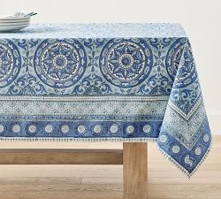 Nila Medallion Block Print Tablecloth