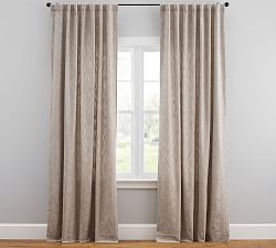 Custom Seaton Textured Cotton Blackout Curtain - Dark Flax