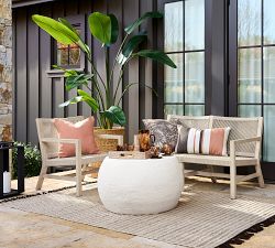 Indio Coastal Mahogany &amp; Rope Outdoor Loveseat (52&quot;)