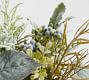 Faux Composed Evergreen Succulent Arrangement In Ceramic Planter