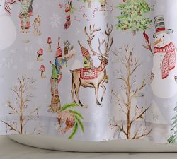 Snow Day Gnomes Organic Shower Curtain