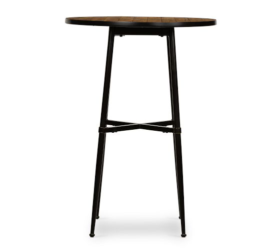 Juno Round Reclaimed Wood Bar Height Table - Thumbnail 4