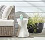 Fluted Clay Round Outdoor Side Table (14&quot;)