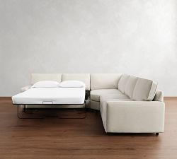 PB Comfort Square Arm 3-Piece L-Shaped Wedge Sleeper Sectional (119")