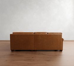 York Roll Arm Deep Seat Leather 3-Piece Sectional (102")