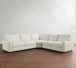 PB Comfort Square Arm 3-Piece L-Shaped Wedge Sleeper Sectional (119")