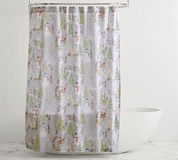 Snow Day Gnomes Organic Shower Curtain