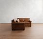 York Roll Arm Deep Seat Leather 3-Piece Sectional (102&quot;)
