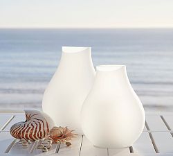 Lit Hand-Blown Frosted Lantern