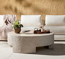 Bolinas Modern Concrete Round Outdoor Coffee Table (48")