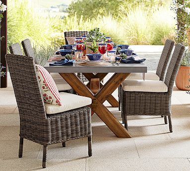 Abbott Concrete & Acacia Outdoor Dining Table (84