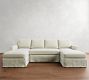 York Square Arm Slipcovered Double Chaise Sectional (107&quot;&ndash;127&quot;)