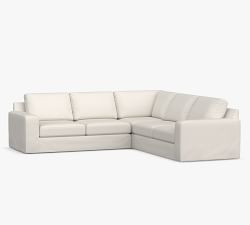 Big Sur Slipcovered L-Shaped Outdoor Sectional (115")
