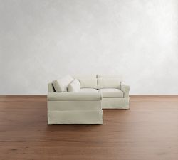 York Roll Arm Deep Seat Slipcovered 3-Piece Sectional (99&quot;)