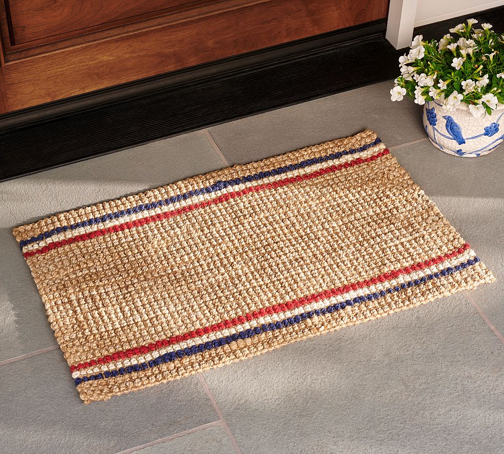 Patriotic Jute Striped Doormat