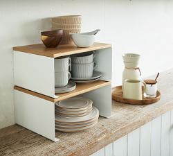 Tosca Wood-Top Stackable Kitchen Rack - Set of 2