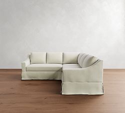York Slope Arm Slipcovered 3-Piece L-Shaped Sectional (92")