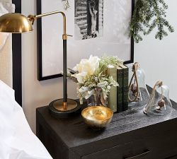 Faux Frosted White Amaryllis &amp; Winter Greens Arrangement