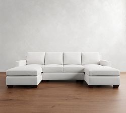 York Square Arm Double Chaise Sectional (107"&ndash;127")
