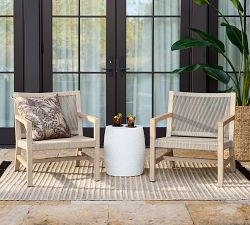 Indio Coastal Mahogany &amp; Rope 3-Piece Outdoor Furniture Set