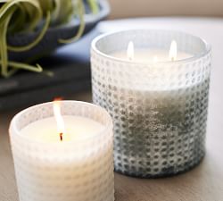 Frosted Glass Hobnail Candles - Fig &amp; Sandalwood
