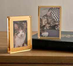 Acrylic and Brass Photo Frames
