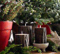 Premium Flickering Flameless Candle - Brown Bark