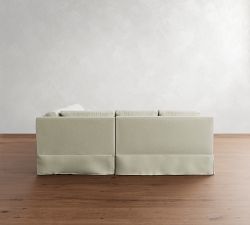 York Square Arm Deep Seat Slipcovered 3-Piece L-Shaped Sectional (98")