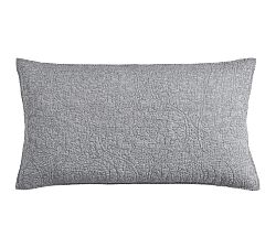 Open Box: Belgian Flax Linen Floral Stitch Quilted Shams, King, Set of 2 - Marina