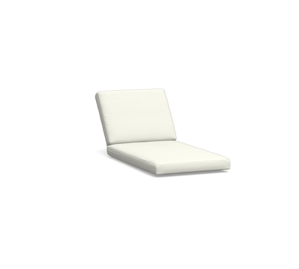 Huntington Cushion Cover Single Outdoor Chaise, High Performance Canvas; White