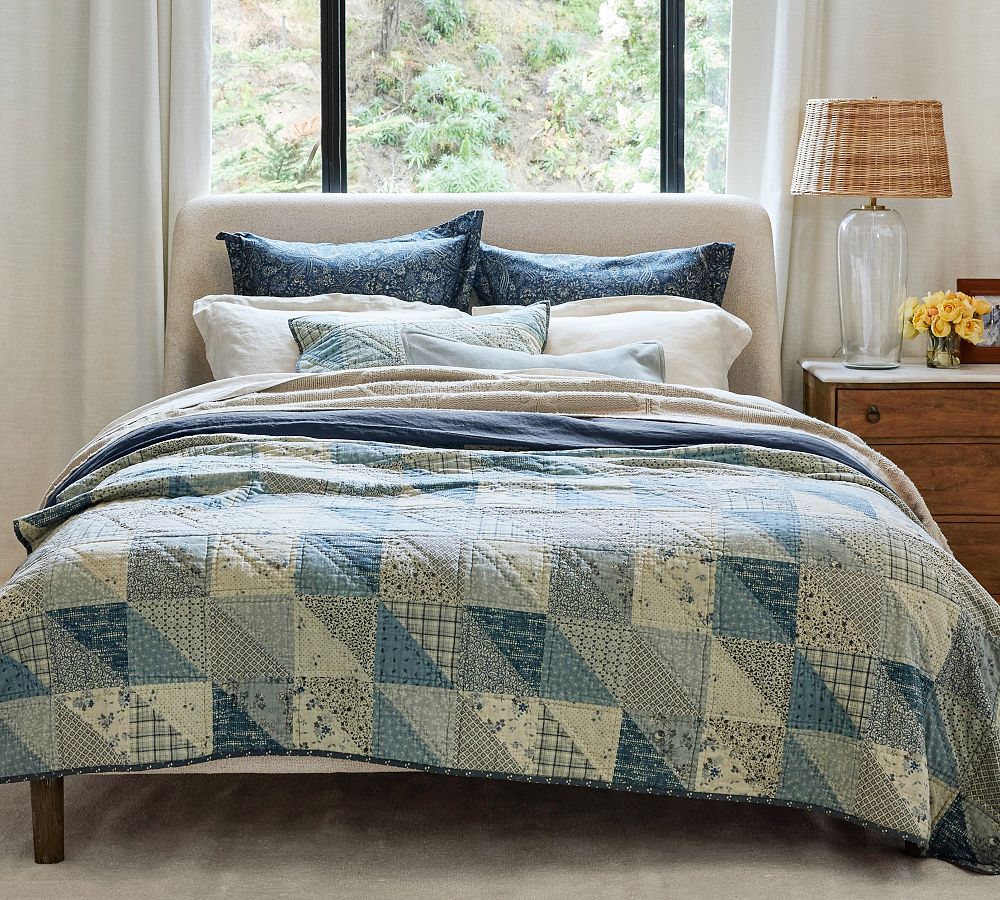 Ellis Reversible Quilt - Blue, Full/Queen
