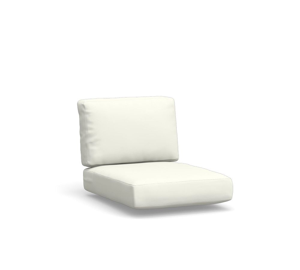 Huntington Cushion Cover Square Arm Outdoor Lounge Chair, High Performance Canvas; White