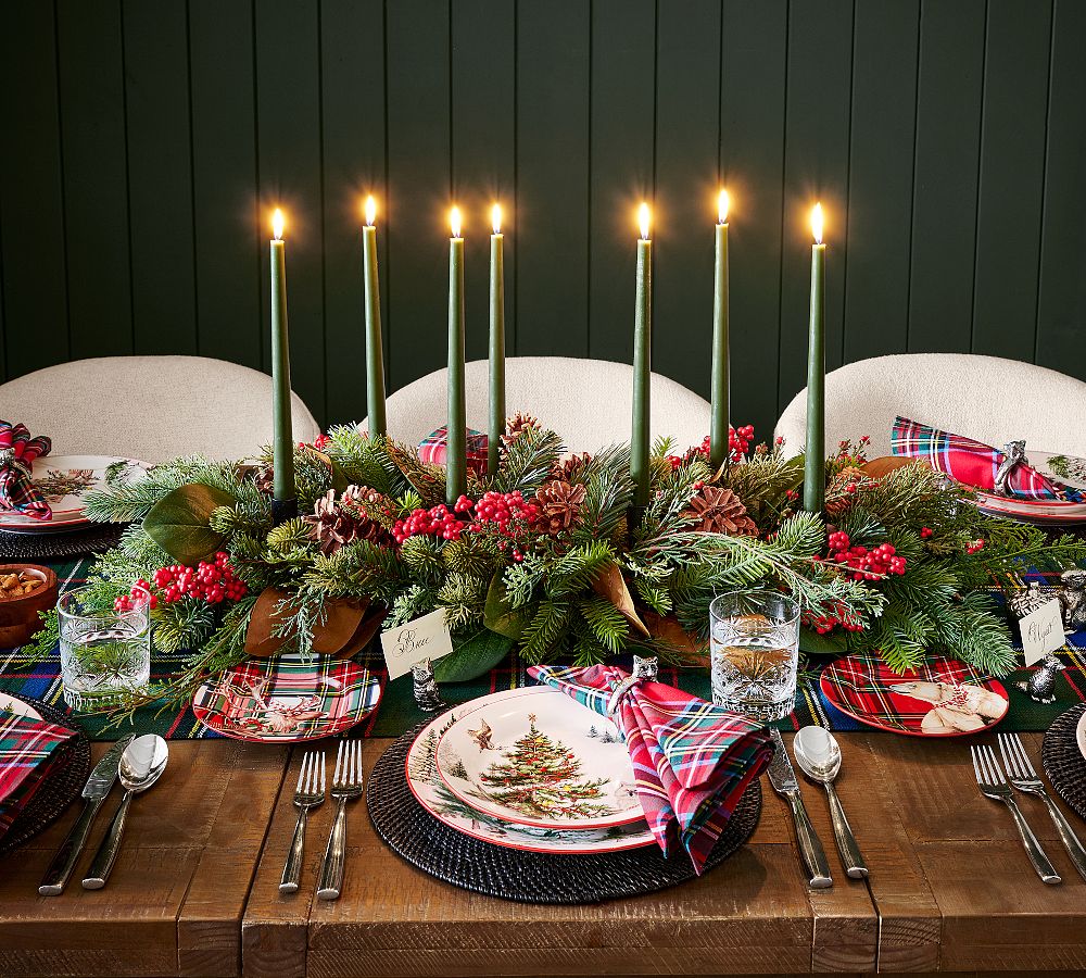 Faux Mixed Berry Candle Holder Centrepiece