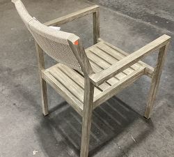 Open Box: Indio Coastal Mahogany Rope Outdoor Dining Armchair Oat Rope - Weathered Gray