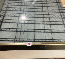 Open Box: Linden Rectangular Pivot Mirror - Tumbled Brass