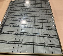 Open Box: Linden Rectangular Pivot Mirror - Tumbled Brass