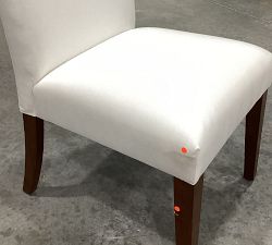Open Box: PB Comfort Square Upholstered Dining Side Chair - Performance Twill, Warm White
