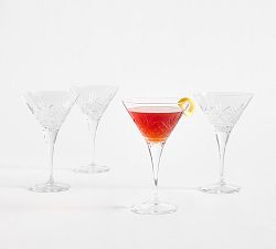 Antique Cut Martini Glasses - Set of 4