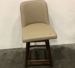 Open Box: Layton Leather Swivel Counter Stool (25.5") - Churchfield Stone, Vintage Amber Finish