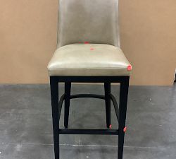 Open Box: Layton Leather Bar Height Stool - Blackened Oak Legs, Legacy Taupe