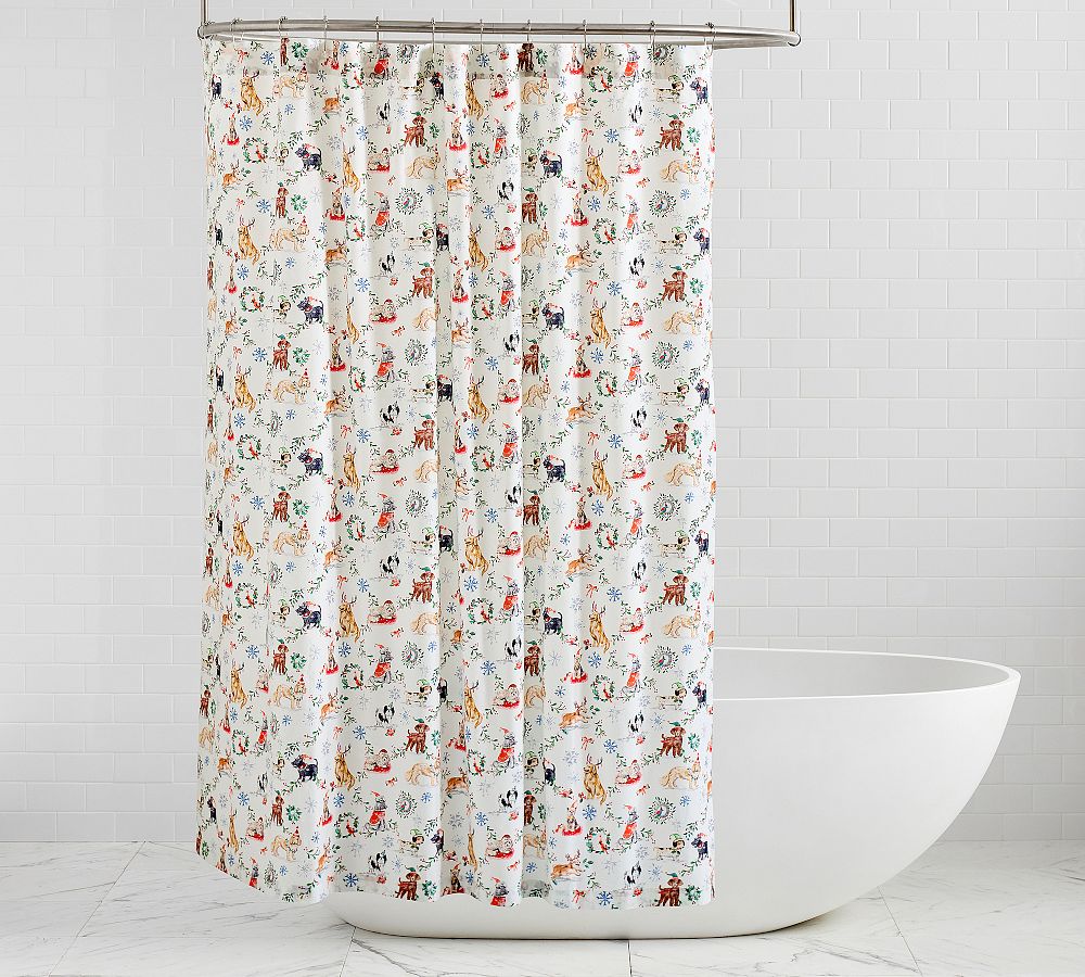 Christmas Dogs Shower Curtain