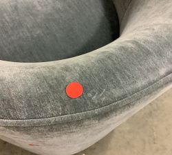 Open Box: Baldwin Upholstered Barrel Back Dining Armchair - Rustic Chenille Vapor