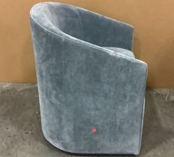 Open Box: Baldwin Upholstered Barrel Back Dining Armchair - Rustic Chenille Vapor