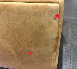 Open Box: Edgewood Leather Swivel Chair, Individual - Keystone Sandstone