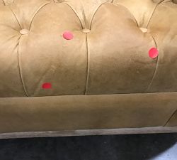 Open Box: Edgewood Leather Swivel Chair, Individual - Keystone Sandstone