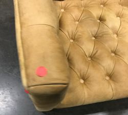 Open Box: Edgewood Leather Swivel Chair, Individual - Keystone Sandstone